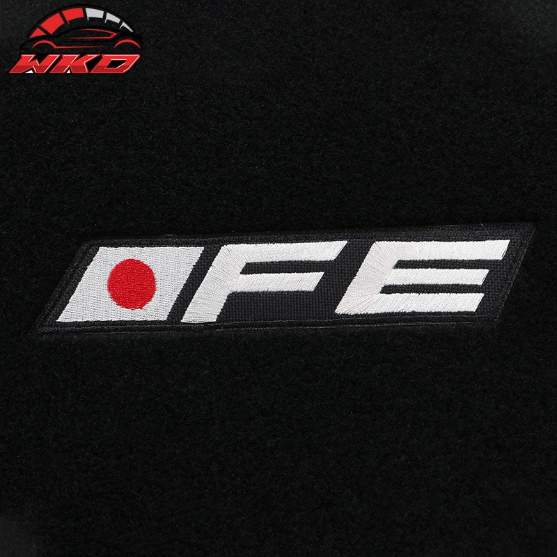 Fits 22-26 Honda Civic Floor Mats Carpet Front Rear Black Nylon W/ Red Edge & FE