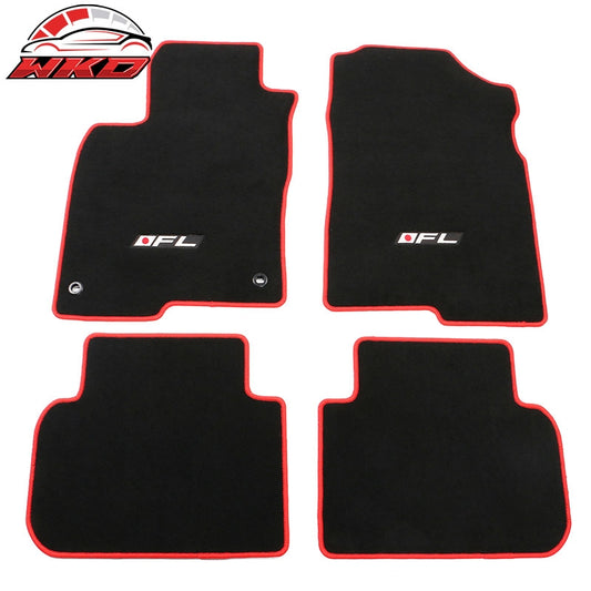 Wholesale 22-26 Honda Civic Floor Mats Carpet Front Rear Black Nylon W/ Red Edge & FL