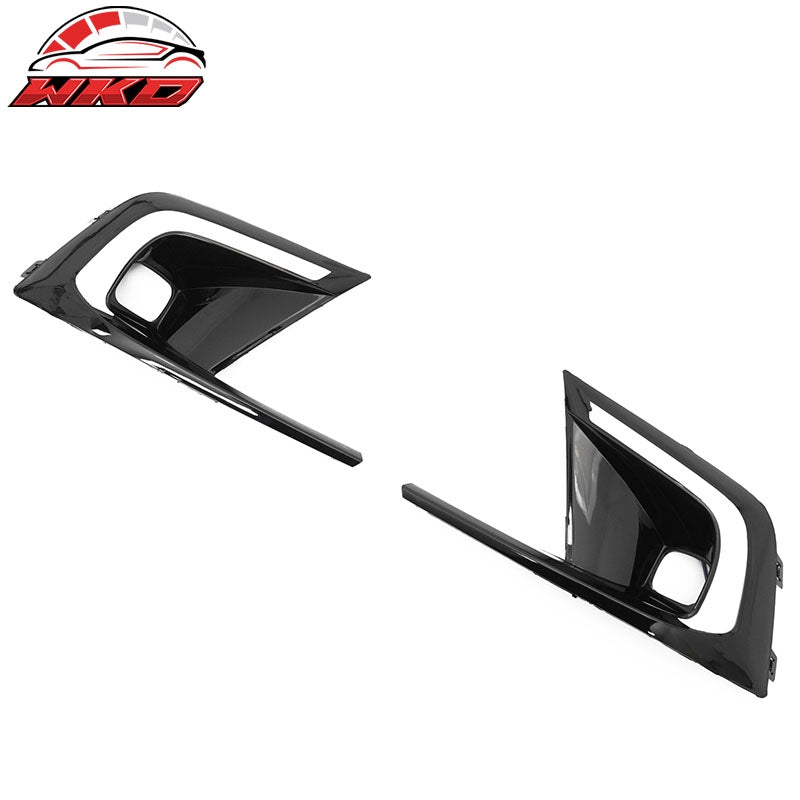 Fits 22-24 Honda Civic Foglight Covers W/ LED Switchback Turn Signal Gloss Black