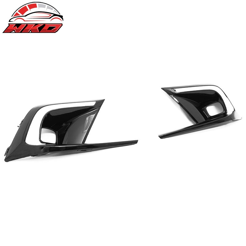 Fits 22-24 Honda Civic Foglight Covers W/ LED Switchback Turn Signal Gloss Black