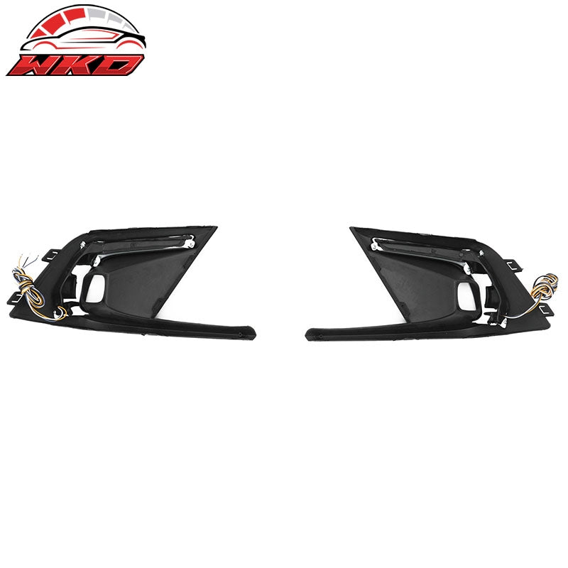 Fits 22-24 Honda Civic Foglight Covers W/ LED Switchback Turn Signal Matte Black