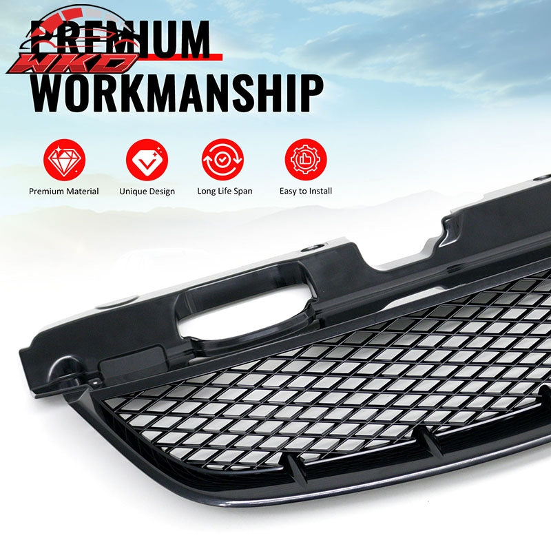 Fits 04-05 Honda Civic Front Bumper Hood Grille Mesh Upper Grill Assembly Kit