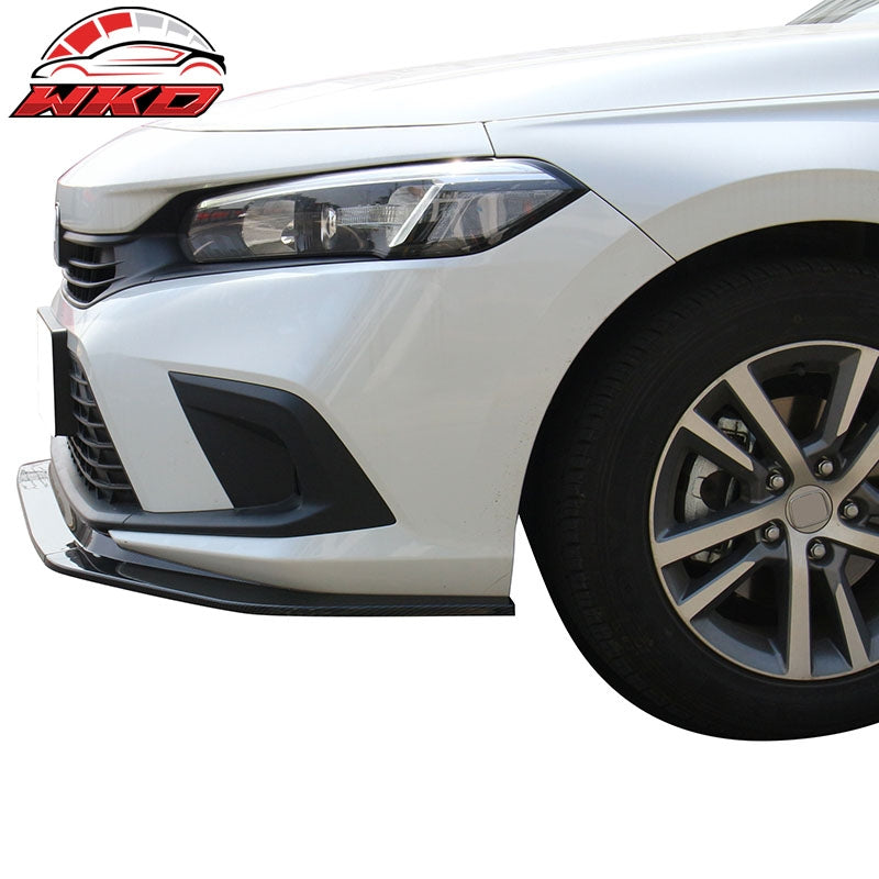 Fits 22-24 Honda Civic Front Bumper Lip RS Style 3PC Carbon Fiber Print PP Kit