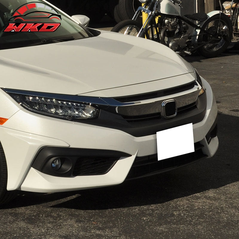 Fits 16-18 Honda Civic HFP Style Front Bumper Lip Splitter Side Corner Apron PP