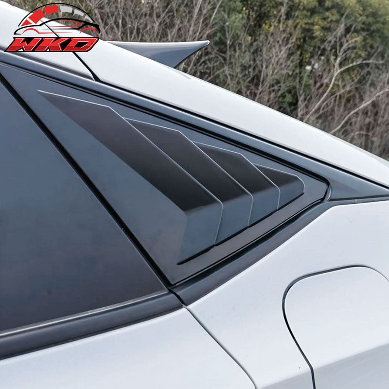 Fits 22-26 Honda Civic Hatchback IKON ABS 2PCS Side Window Louvers Matte Black