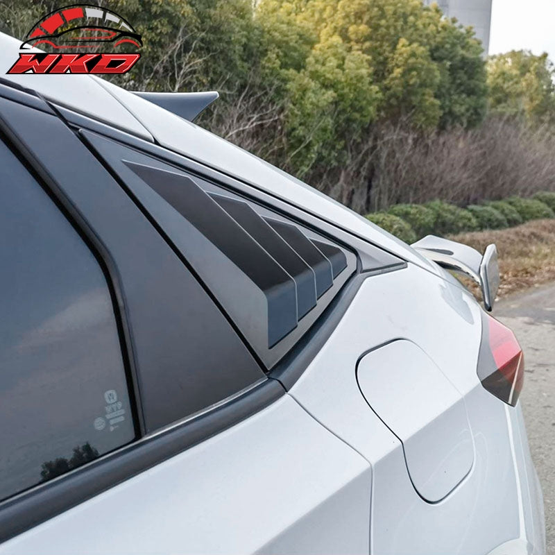 Fits 22-26 Honda Civic Hatchback IKON ABS 2PCS Side Window Louvers Matte Black