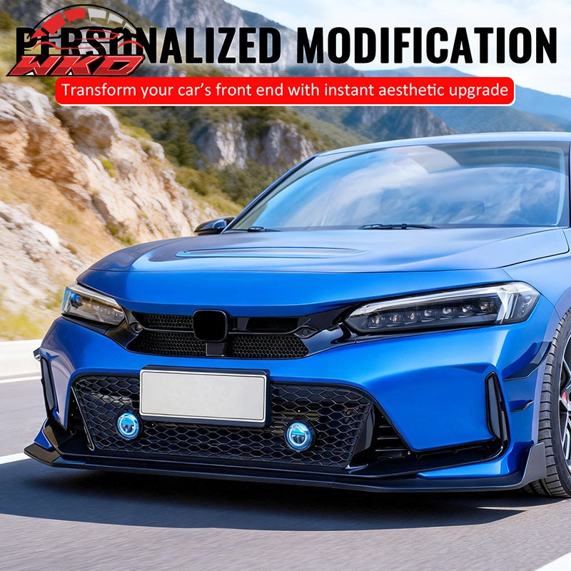 Fits 22-24 Honda Civic Hatchback & Si Varis Style Front Upper Grille Gloss Black
