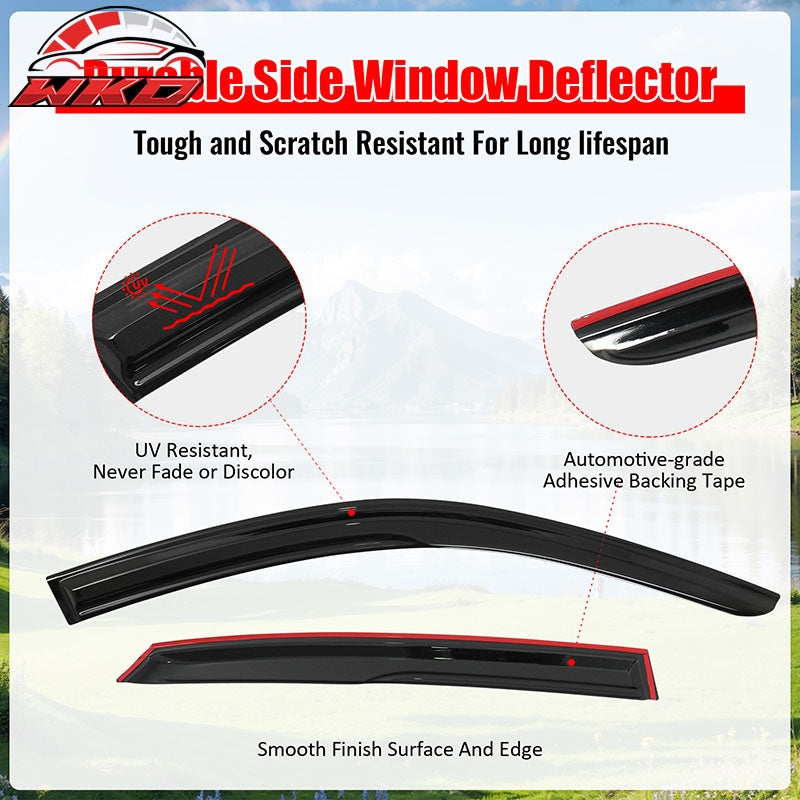 Fits 22-26 Honda Civic Hatchback Window Visors Mugen Style Rain Guard Deflector