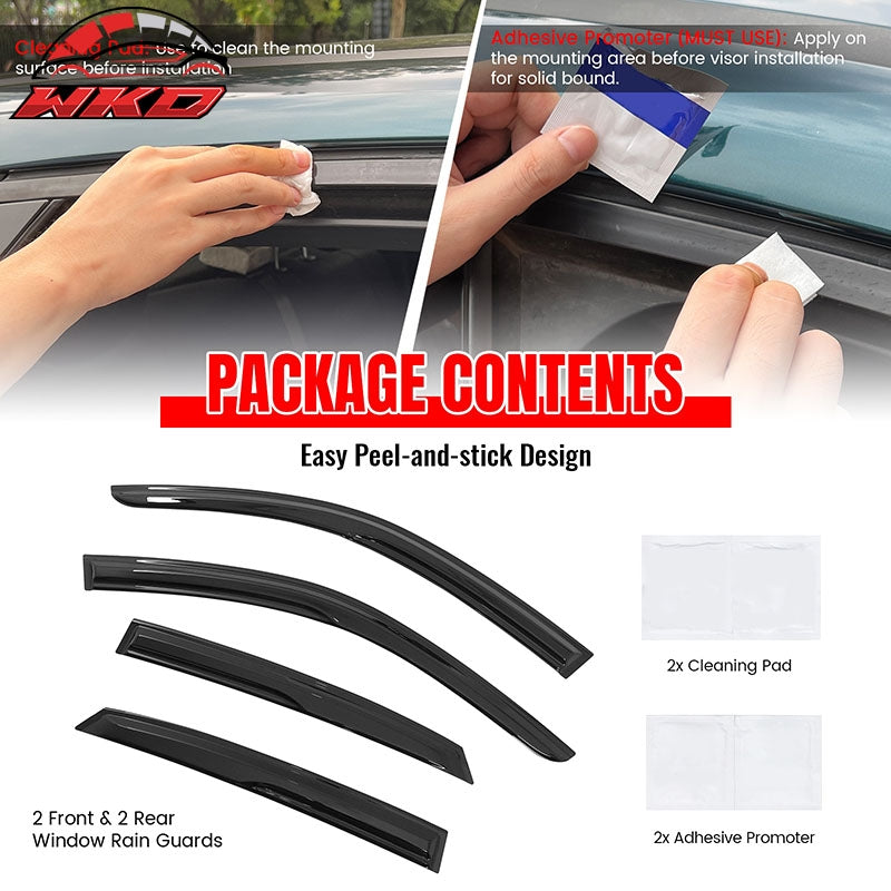 Fits 22-26 Honda Civic Hatchback Window Visors Mugen Style Rain Guard Deflector