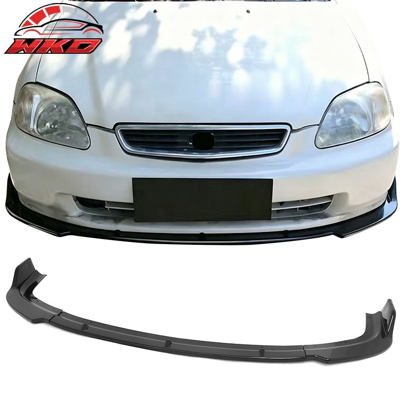 Wholesale 96-98 Honda Civic IKON Style Front Bumper Lip Spoiler Gloss Black PP 3PCS - Wikond Auto