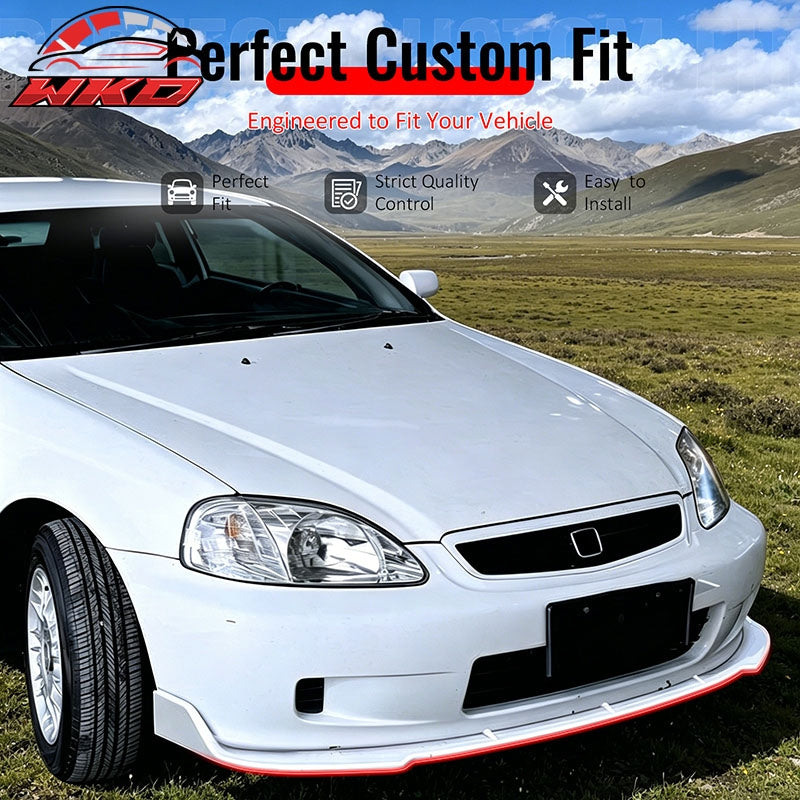 Wholesale 96-98 Honda Civic IKON Style Front Bumper Lip Spoiler Matte Black PP 3PCS - Wikond Auto