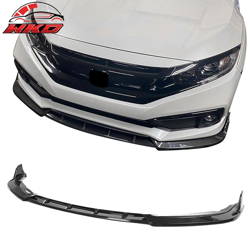 Fits 19-21 Honda Civic IKON Style Carbon Fiber Print Front Bumper Lip Spoiler PP