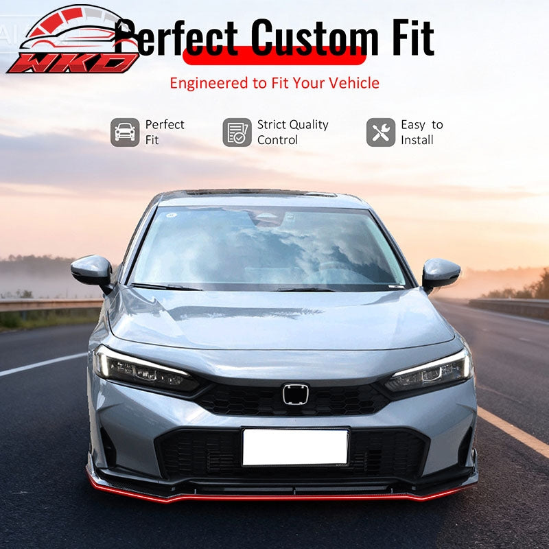 Wholesale 25-26 Honda Civic IKON V2 Front Bumper Lip Chin Spoiler Carbon Fiber Print - Wikond Auto