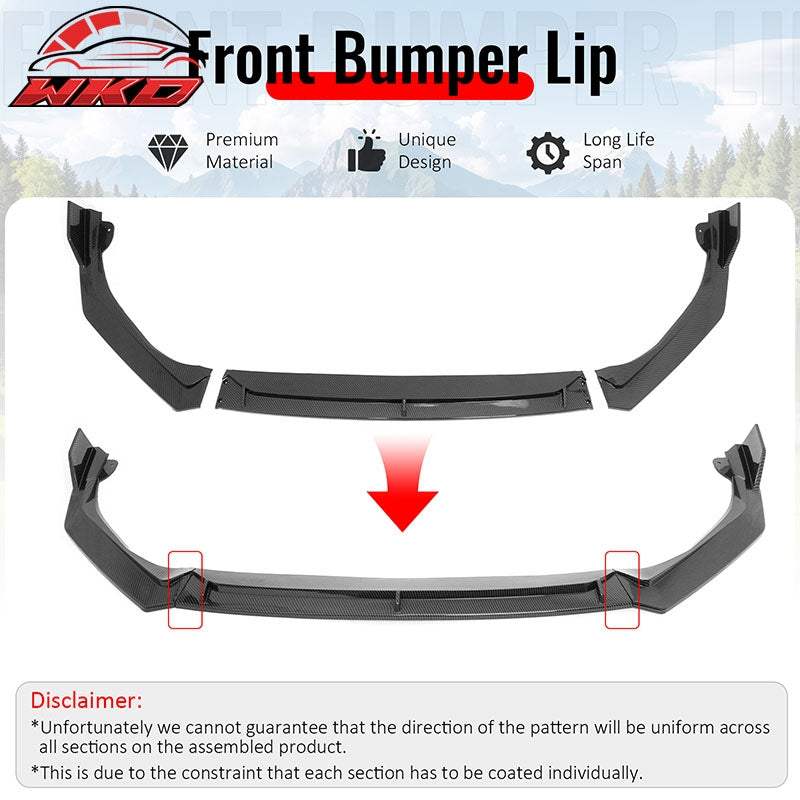 Wholesale 25-26 Honda Civic IKON V2 Front Bumper Lip Chin Spoiler Carbon Fiber Print - Wikond Auto