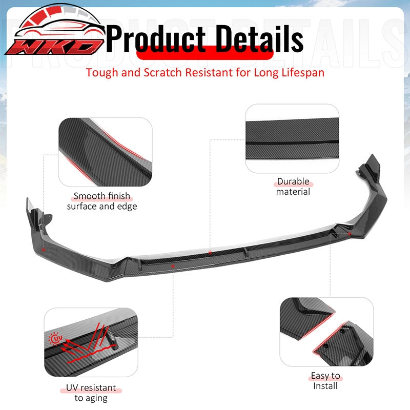 Wholesale 25-26 Honda Civic IKON V2 Front Bumper Lip Chin Spoiler Carbon Fiber Print - Wikond Auto
