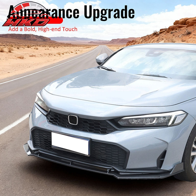 Wholesale 25-26 Honda Civic IKON V2 Front Bumper Lip Chin Spoiler Carbon Fiber Print - Wikond Auto