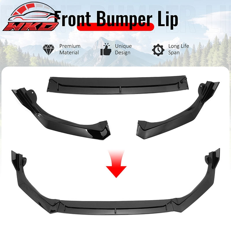 Wholesale 25-26 Honda Civic IKON V2 Style Front Bumper Lip Chin Spoiler Gloss Black - Wikond Auto
