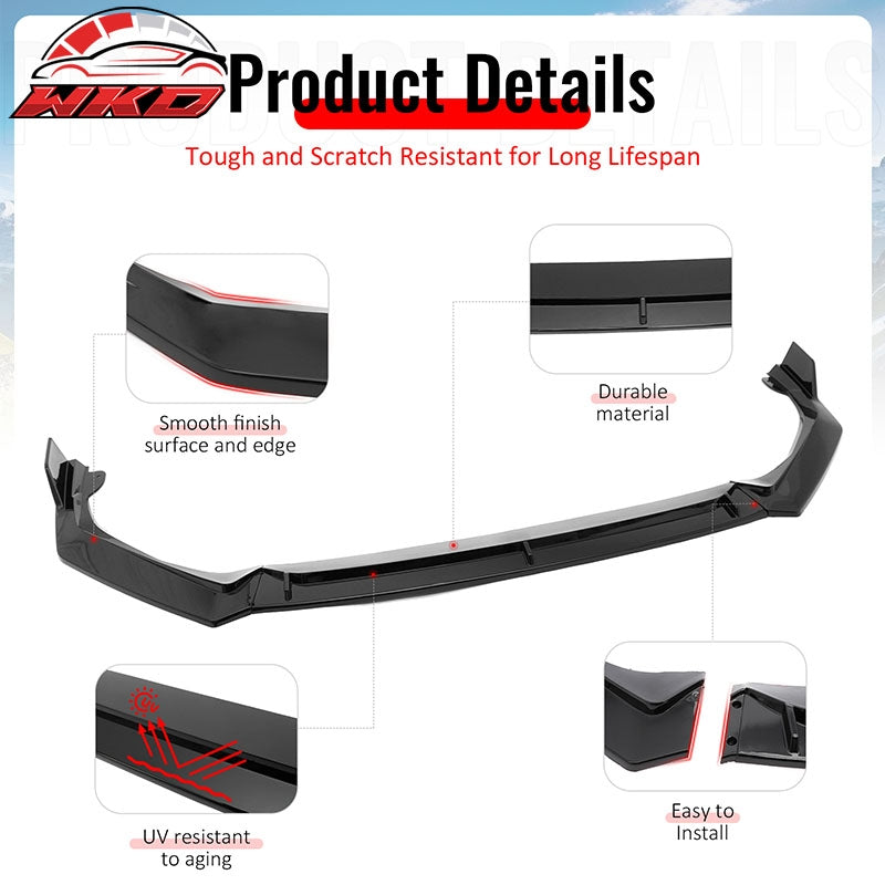 Wholesale 25-26 Honda Civic IKON V2 Style Front Bumper Lip Chin Spoiler Gloss Black - Wikond Auto