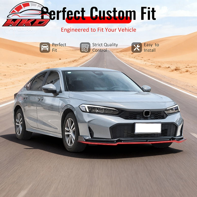 Wholesale 25-26 Honda Civic IKON V2 Style Front Bumper Lip Chin Spoiler Matte Black - Wikond Auto
