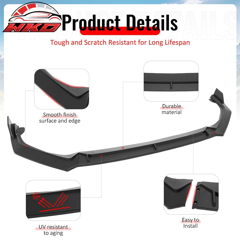 Wholesale 25-26 Honda Civic IKON V2 Style Front Bumper Lip Chin Spoiler Matte Black - Wikond Auto