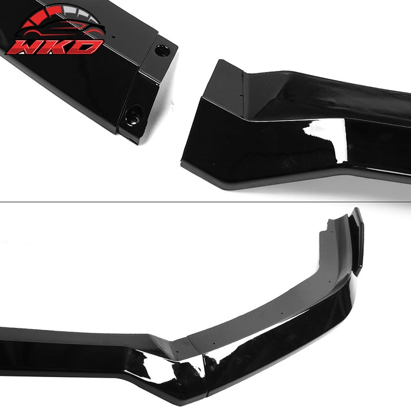 Fits 19-21 Honda Civic IKON V2 Style Front Bumper Lip Splitter Gloss Black PP