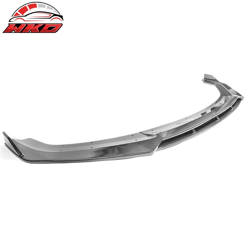Fits 19-21 Honda Civic IKON V3 Style Front Bumper Lip Carbon Fiber Print 2PC