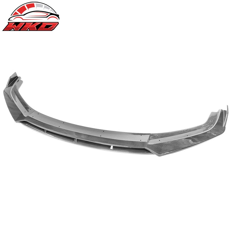Fits 19-21 Honda Civic IKON V3 Style Front Bumper Lip Carbon Fiber Print 2PC