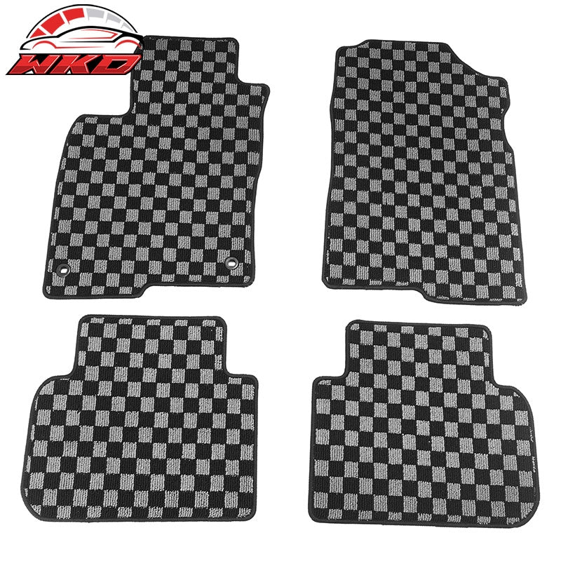 Wholesale 22-26 Honda Civic & Integra Floor Mats Carpets Checkered Black Gray Plaid