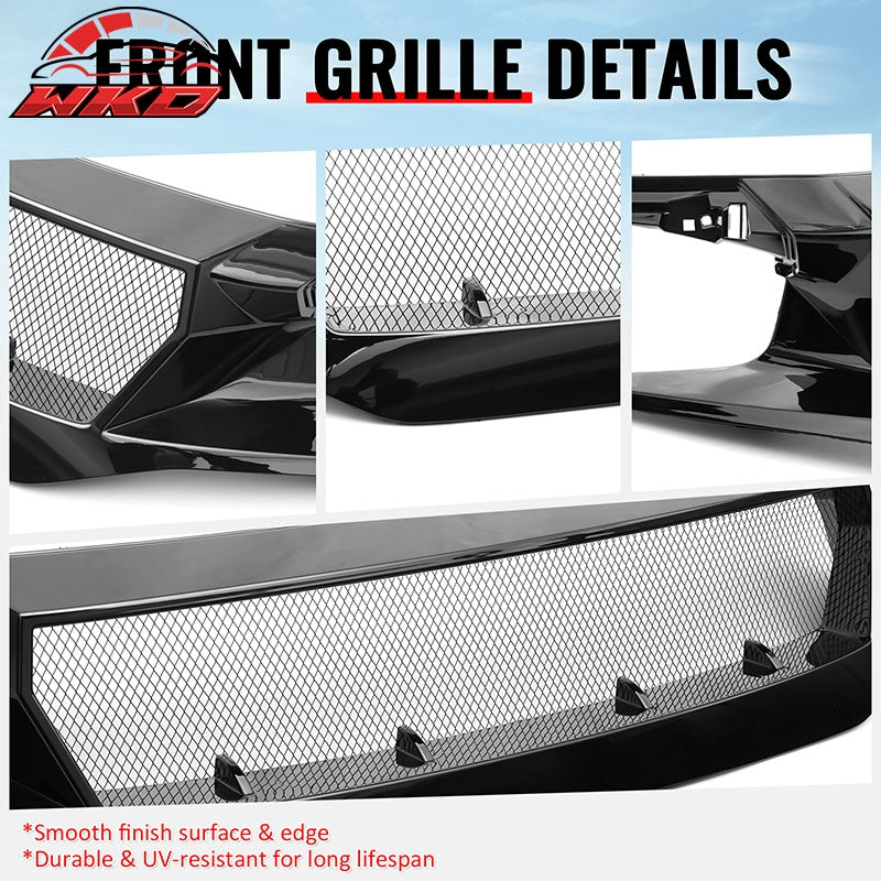 Wholesale 16-21 Honda Civic JDM Style High Flow Front Upper Mesh Grille Gloss Black - Wikond Auto