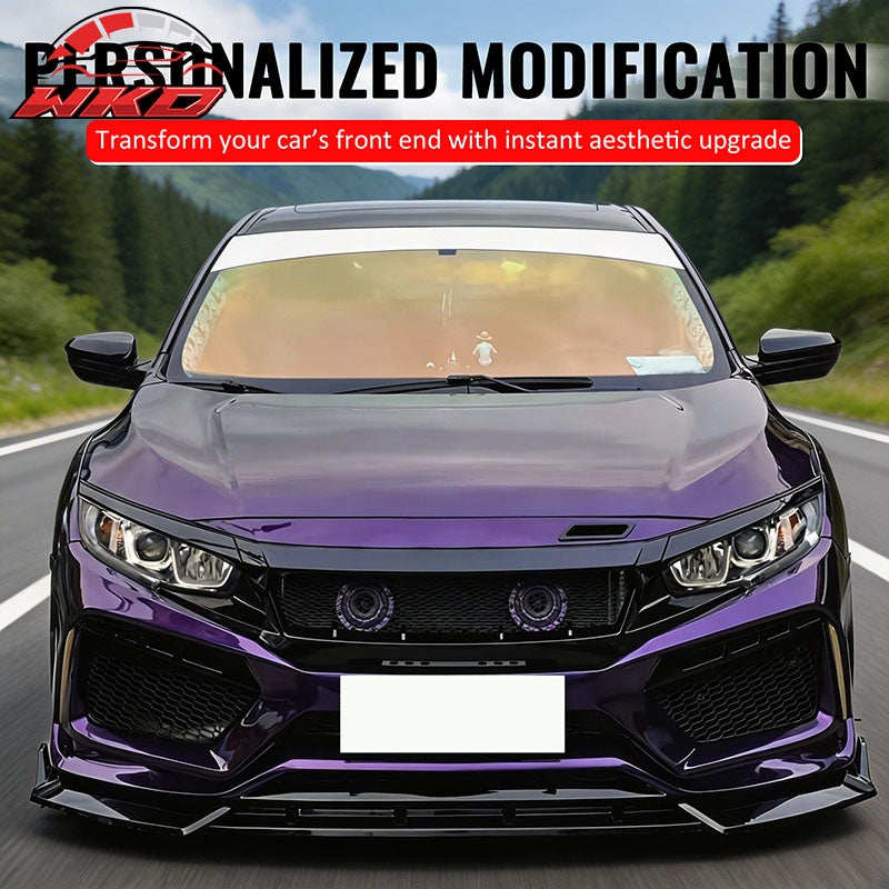 Wholesale 16-21 Honda Civic JDM Style High Flow Front Upper Mesh Grille Gloss Black - Wikond Auto