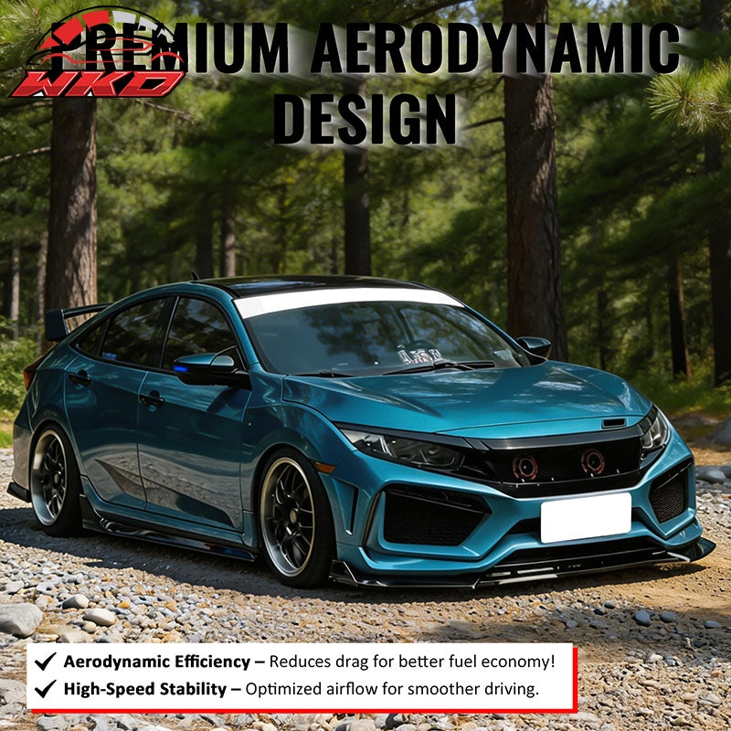 Wholesale 16-21 Honda Civic JDM Style High Flow Front Upper Mesh Grille Gloss Black - Wikond Auto