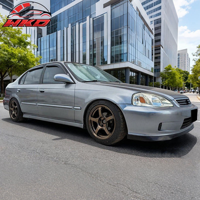Fits 99-00 Honda Civic JDM SIR Style Front Bumper Lip Spoiler Guard Unpainted PU