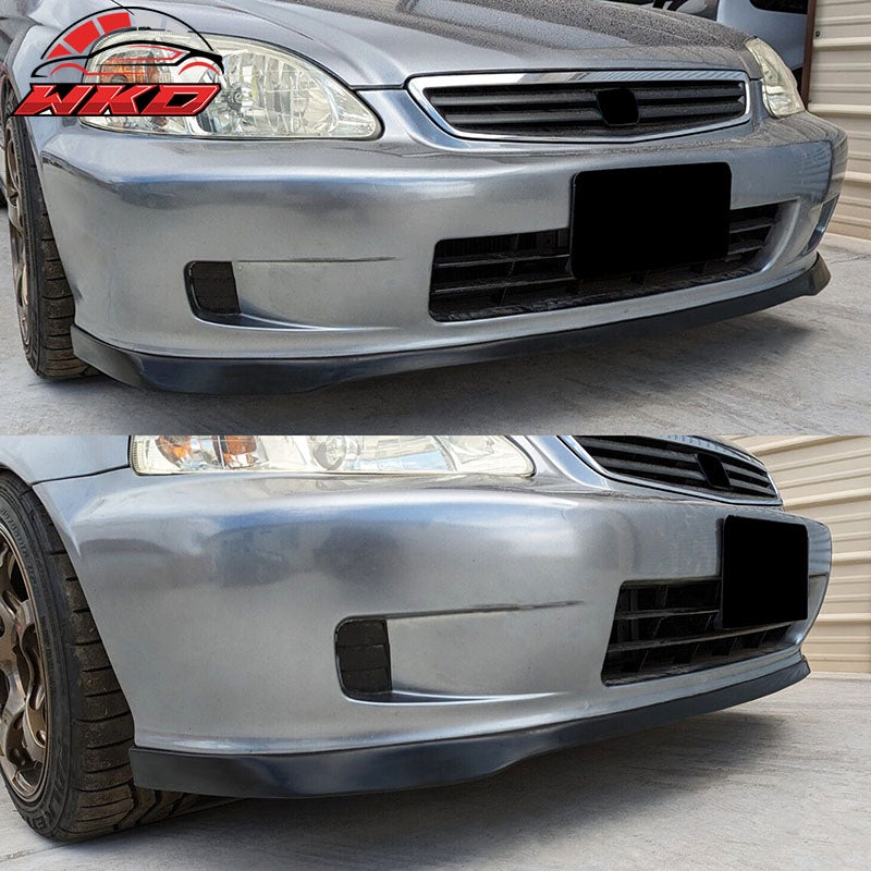 Fits 99-00 Honda Civic JDM SIR Style Front Bumper Lip Spoiler Guard Unpainted PU