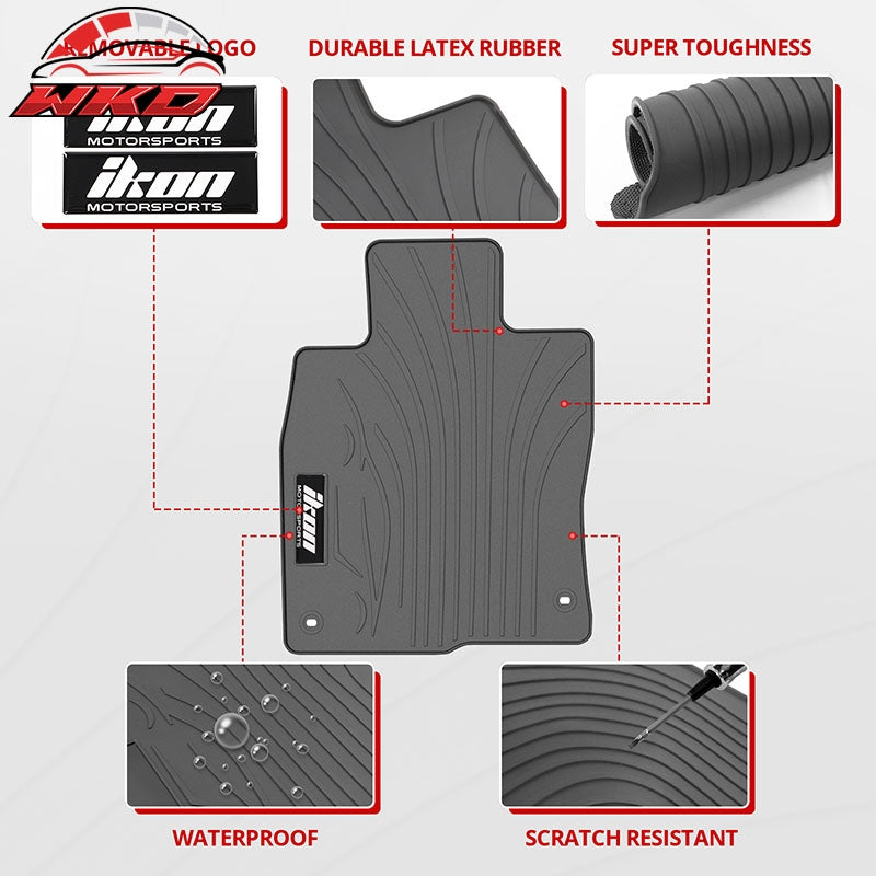 Fits 16-21 Honda Civic Latex Car Floor Mats Liner All Weather Gray Carpets 5PC
