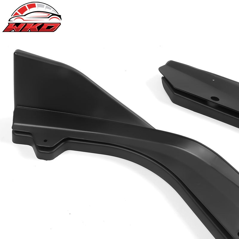 Fits 22-24 Honda Civic MD Style 2PCS Matte Black Front Bumper Lip Splitters PP