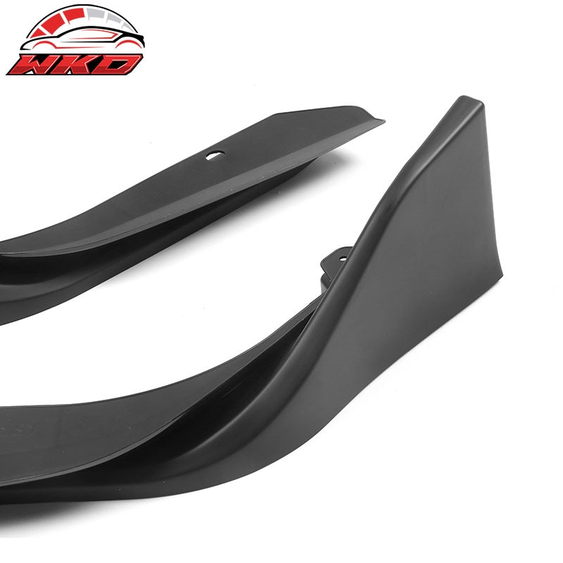 Fits 22-24 Honda Civic MD Style 2PCS Matte Black Front Bumper Lip Splitters PP