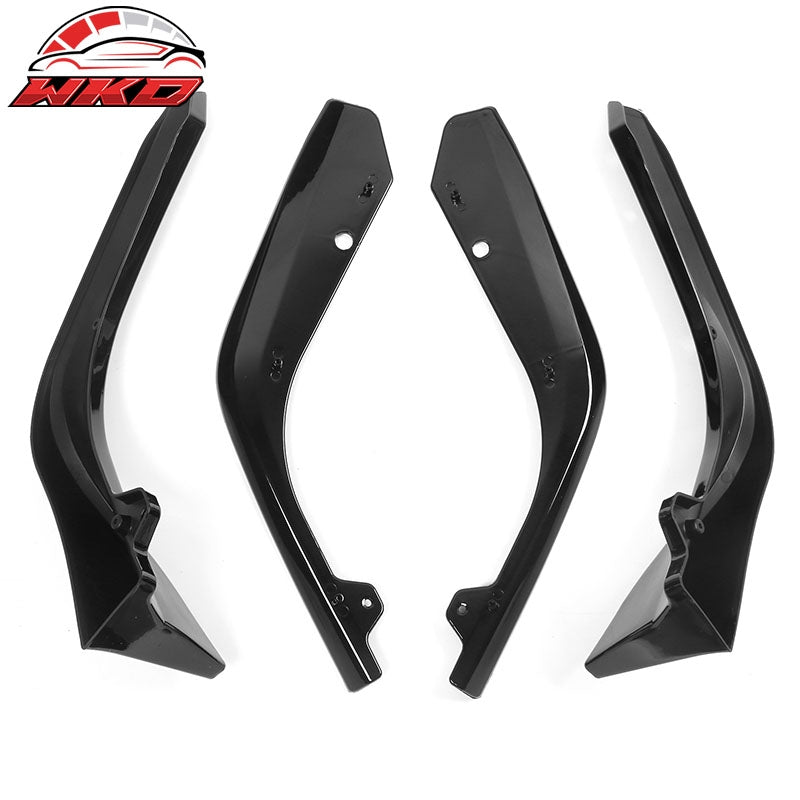 Fits 22-24 Honda Civic MD Style Front Bumper Lip Protector Gloss Black PP 2PC