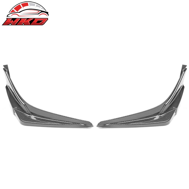 Fits 19-21 Honda Civic Modulo Style Front Bumper Lip Side Carbon Fiber Print