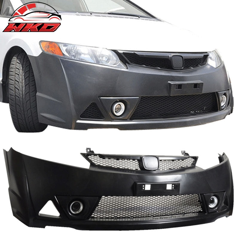 Fits 06-11 Honda Civic Mugen RR Style Front Full Bumper + Rear Lip W/ LED PP