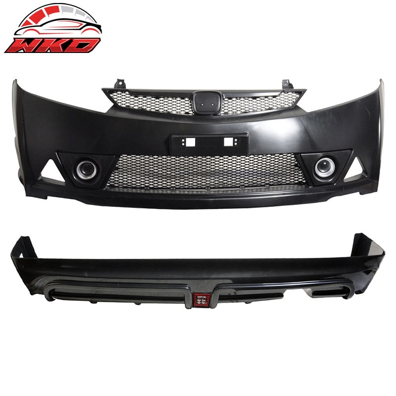 Wholesale 06-11 Honda Civic Mugen RR Style Front Bumper + Rear Lip w/ Red 3rd Light