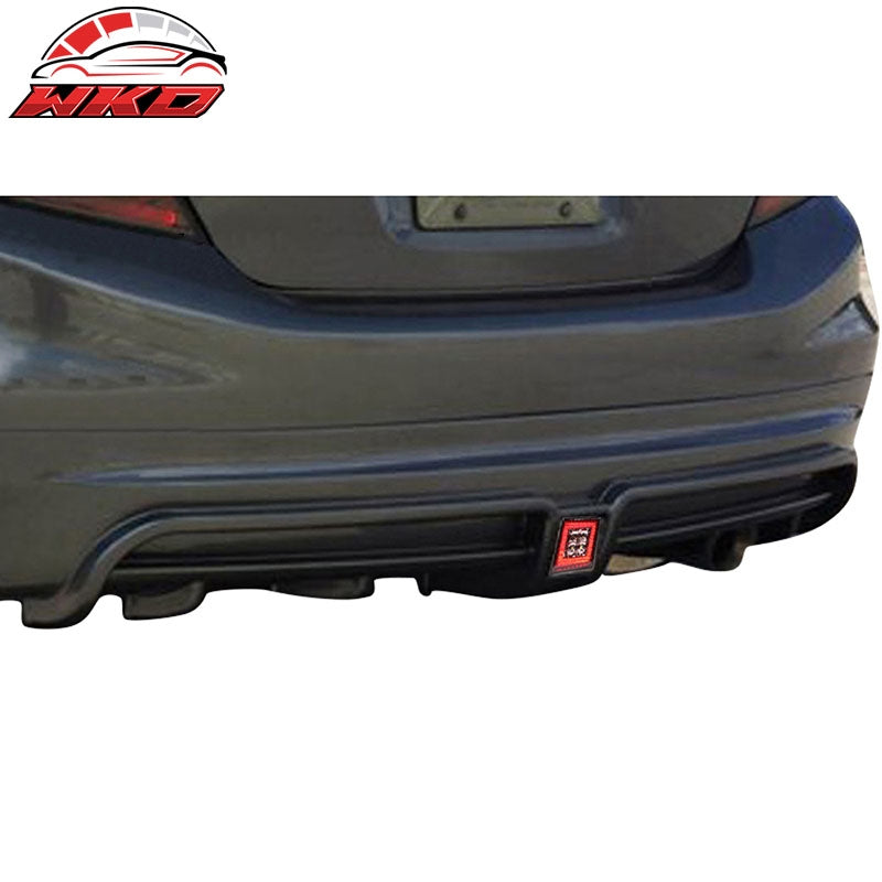 Fits 13-15 Civic Mugen RR Style Rear Lip w/ LED 3rd Brake Lamp/Rear Fog Light