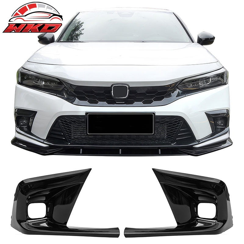 Wholesale 2022-2024 Honda Civic OE Style Fog Light Bezels Square Hole Gloss Black