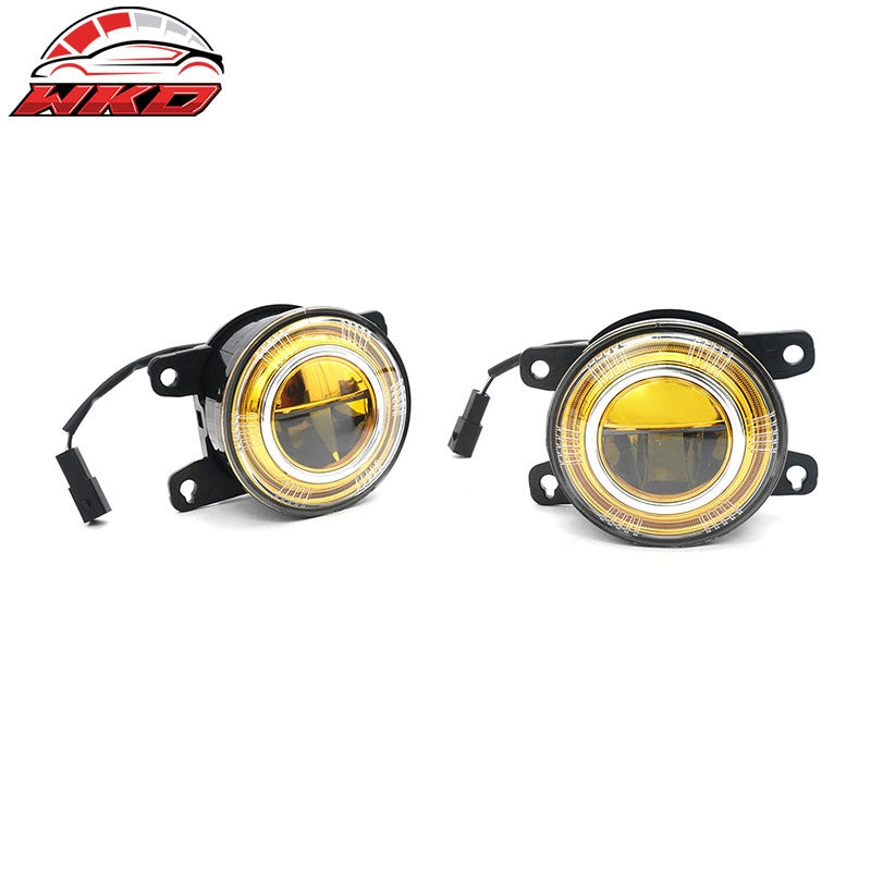 Fits 22-24 Honda Civic OE Style Fog Light Bezels w/ JDM Foglights Yellow Len LED