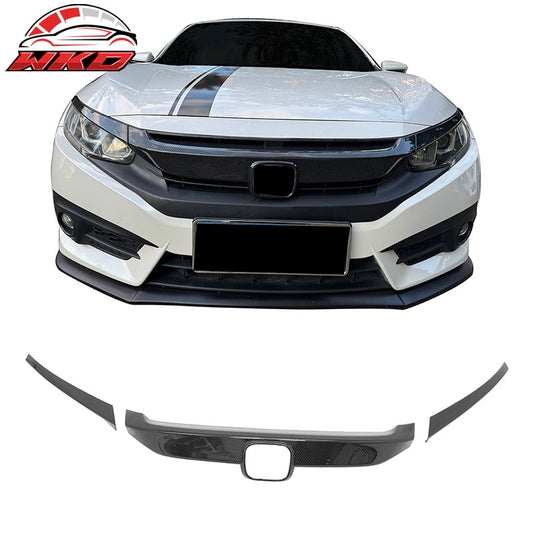 Wholesale 16-21 Honda Civic OE Front Bumper Grille Cover Trim ABS Carbon Fiber Print - Wikond Auto