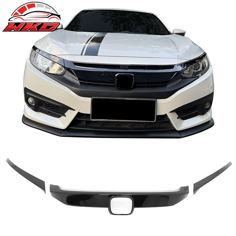 Wholesale 16-21 Honda Civic OE Style Front Bumper Grille Cover Trim ABS - Gloss Black