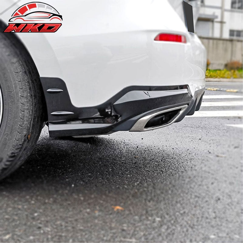 Fits 22-26 Honda Civic Hatchback Mugen Rear Bumper Lip Corner Apron Gloss Black