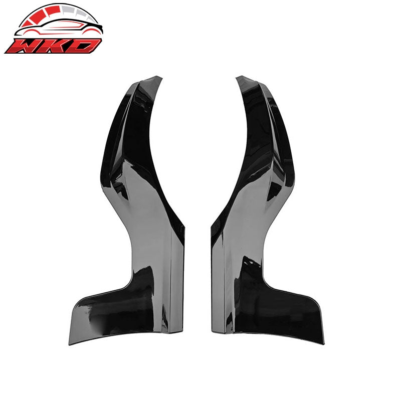 Fits 22-26 Honda Civic Hatchback Mugen Rear Bumper Lip Corner Apron Gloss Black