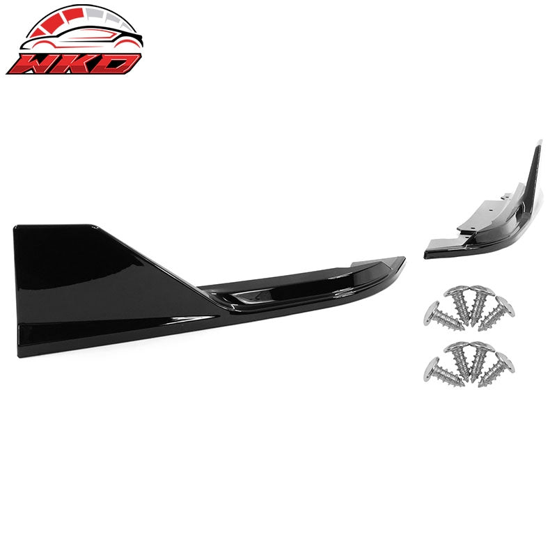Fits 22-26 Honda Civic 11th FE-C Style Rear Bumper Lip Corner Aprons Gloss Black