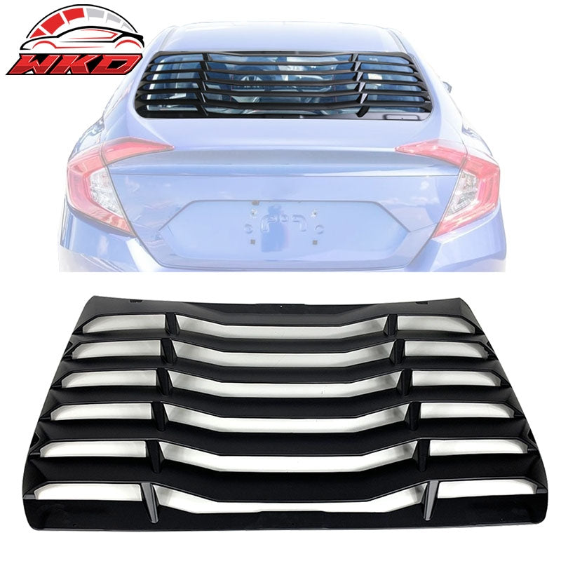 Wholesale 16-21 Honda Civic Sedan IKON Style Rear Window Louver Cover ABS Matte Black