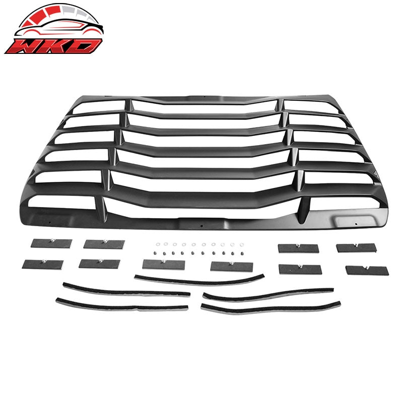 Fits 16-21 Honda Civic Sedan IKON Style Rear Window Louver Cover ABS Matte Black